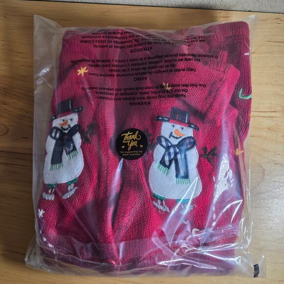 Bobbie Brooks Red Ice Skating Snowmen Christmas Sweater Vest Women's XL 16-18 - Picture 5 of 5